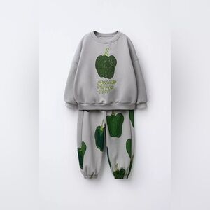 Zara Printed Jogging Sweatshirt and Jogger set Pepper print